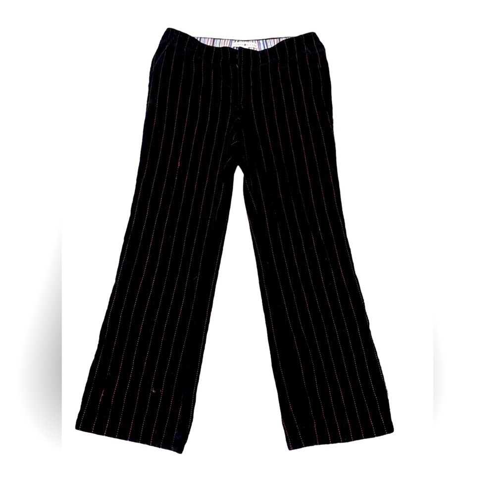 Tommy Hilfiger Black & Red Stripped Corduroy Dress Pants-size 12